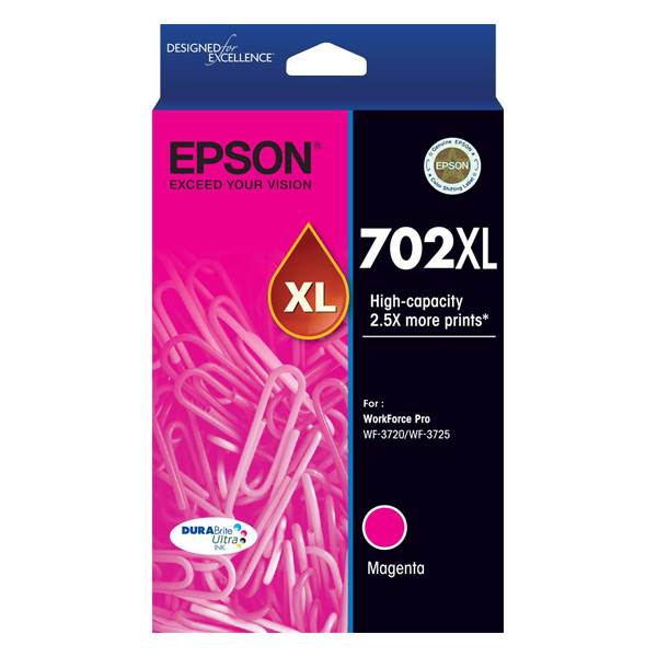 Epson 702XL High Capacity DURABrite Ultra Magenta Ink Cartridge(C13T345392) - 1