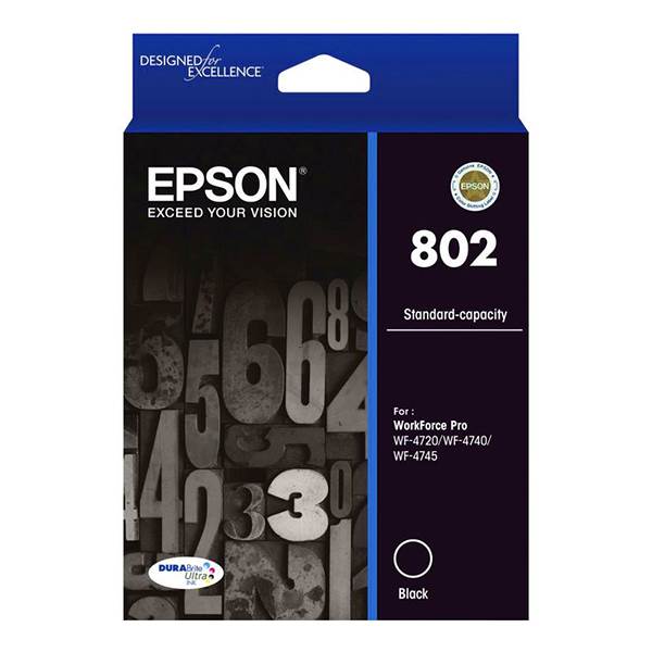 Epson 802 Standard Capacity DURABrite Ultra Black Ink Cartridge(C13T355192) - 1