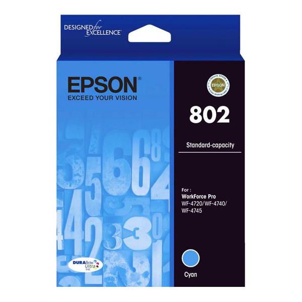 Epson 802 Standard Capacity DURABrite Ultra Cyan Ink Cartridge(C13T355292) - 1