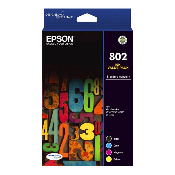 Epson 802 Standard Capacity DURABrite Ultra CMYK Colour Ink Cartridge Pack(C13T355692) - 1
