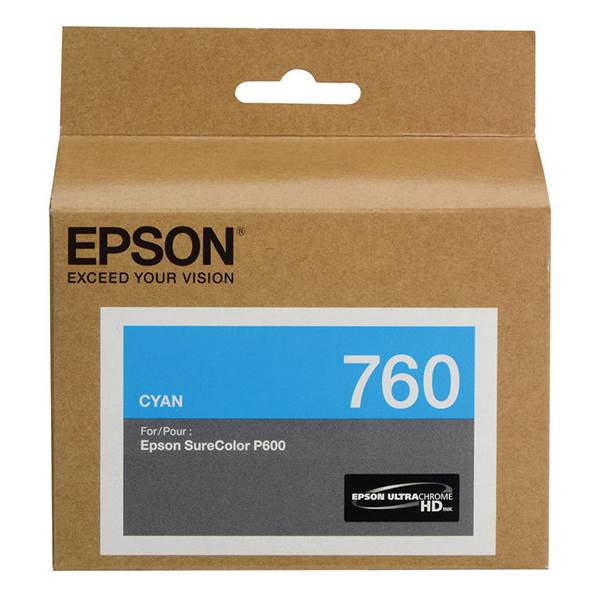 Epson 760 UltraChrome HD Cyan Ink Cartridge(C13T760200) - 1