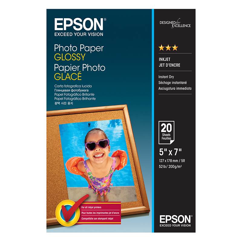 Epson 5" x 7" Glossy Photo Paper 20 Sheets(C13S042544) - 1
