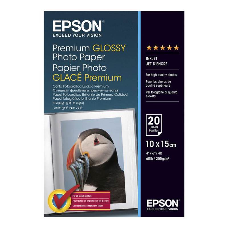 Epson A4 Premium Glossy Photo Paper 20 Sheets(C13S041287) - 1