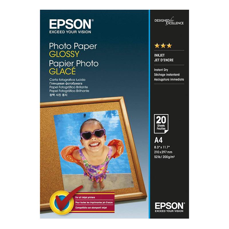 Epson A4 Glossy Photo Paper 20 sheets(C13S042538) - 1