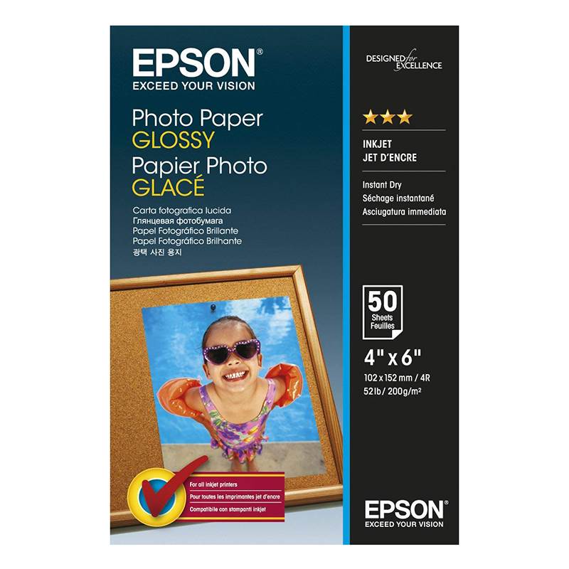 Epson 4" x 6" Glossy Photo Paper 50 Sheets(C13S042547) - 1