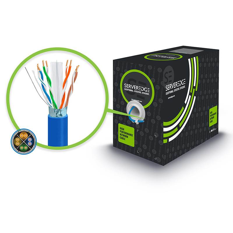 Serveredge 305m 23AWG PVC Solid CAT6A Network Cable FUTP / 4 Pair - Blue (C6AFUTSL305-BU) - 1