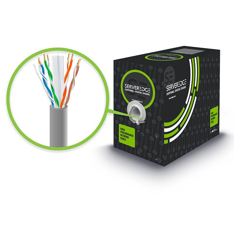 Serveredge 305m 23AWG PVC Solid CAT6 Network Cable UTP / 4 Pair - Gray(C6UTSL305-GY) - 1