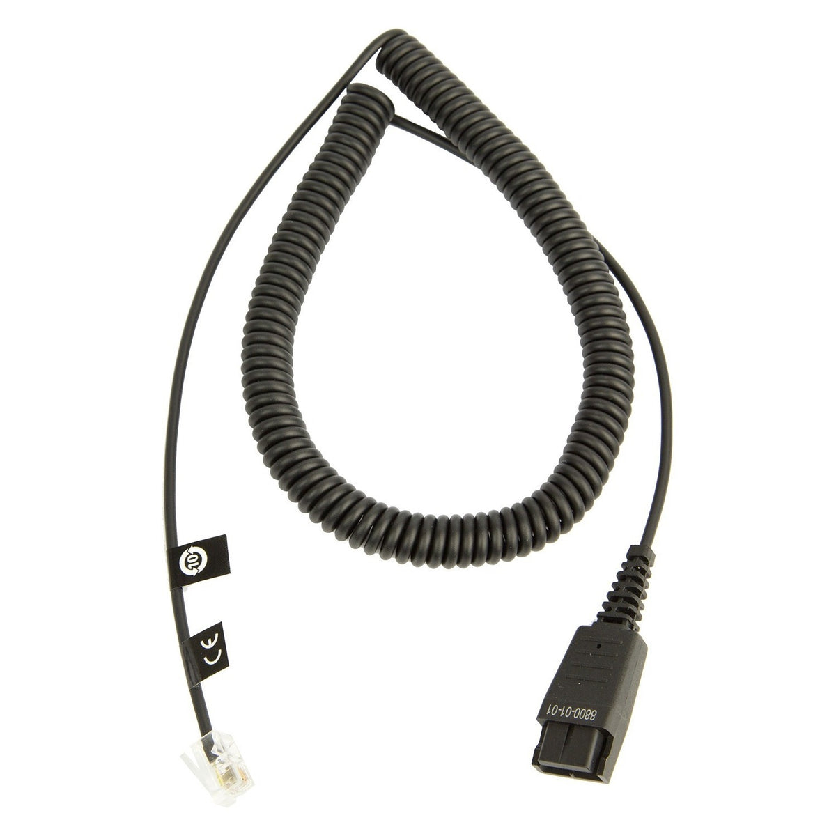 Jabra QD to RJ Coiled Bottom Cord - 2m(8800-01-01) - 1