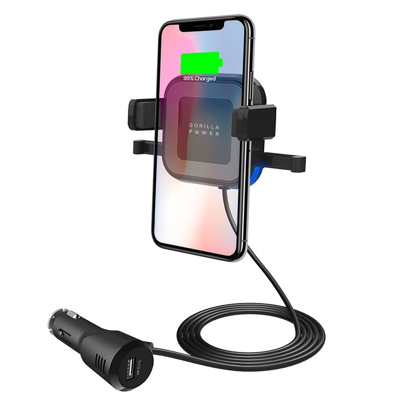 Mbeat Gorilla Power 10W Wireless Car Charger with 2.4A USB Charging(MB-WCS-02) - 2