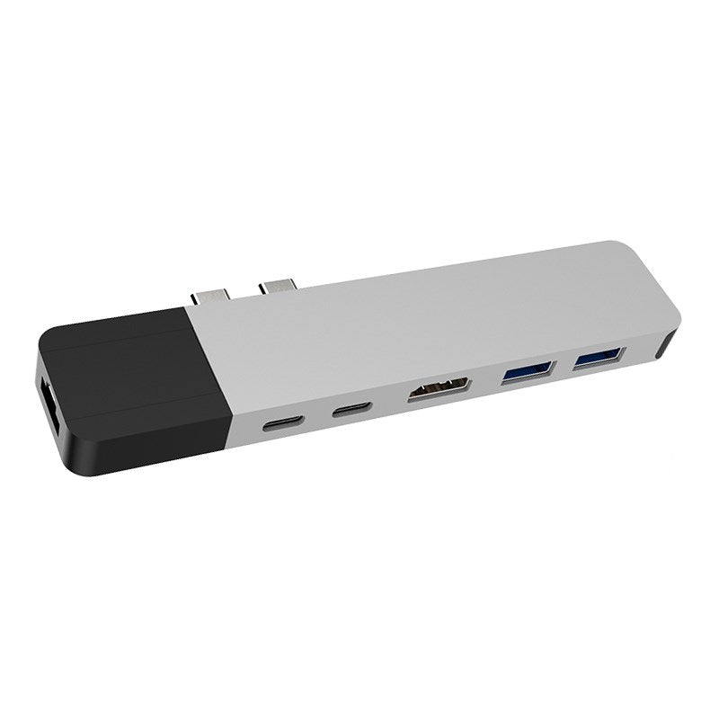 HyperDrive Net 6-in-2 USB-C Hub for USB-C MacBook Pro/Air - Silver(GN28N-SILVER) - 1