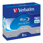 Verbatim 43748 50GB Silver BD-R Dual Layer Recordable Disc - 5-Pack Case(43748) - 1