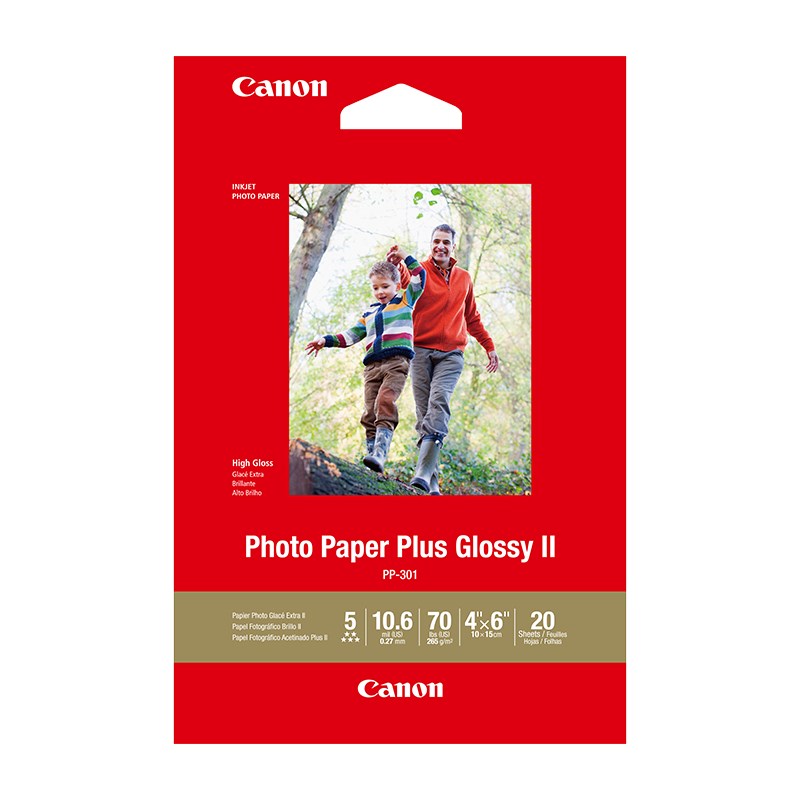 Canon Photo Paper Plus Glossy II 4"x6" - 20 Sheets(PP3014X6-20) - 1
