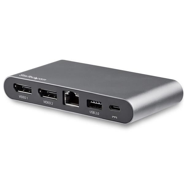 StarTech Mini USB C Dock - 4K Dual Monitor DP Multiport Adapter - PD(DK30C2DAGPD) - 1