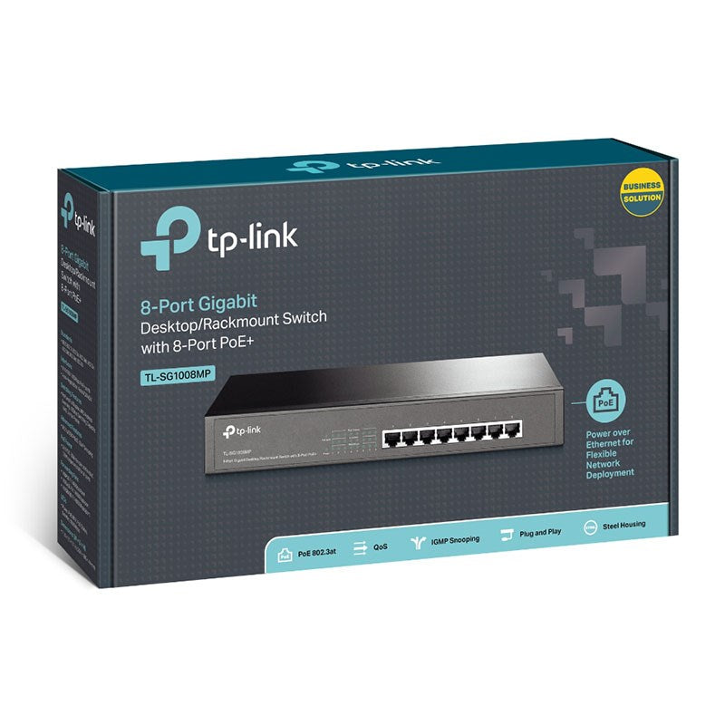 TP-Link TL-SG1008MP 8-Port Gigabit Desktop/Rackmount Switch with PoE+ (TL-SG1008MP) - 2