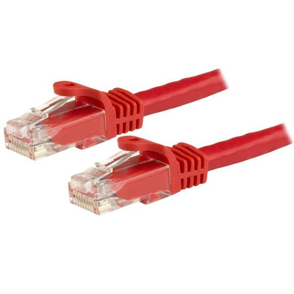 StarTech CAT6 Ethernet Cable 15m Red 650MHz 100W Snagless Patch Cord(N6PATC15MRD) - 1