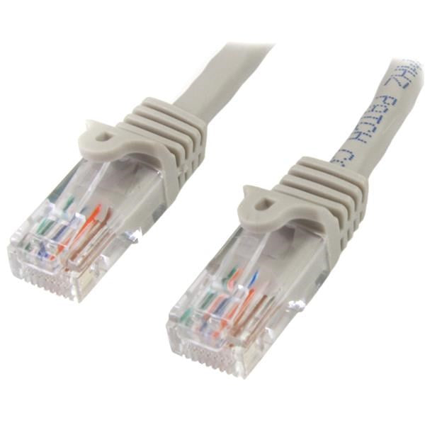 StarTech 7m Gray Cat5e / Cat 5 Snagless Ethernet Patch Cable 7 m(45PAT7MGR) - 1