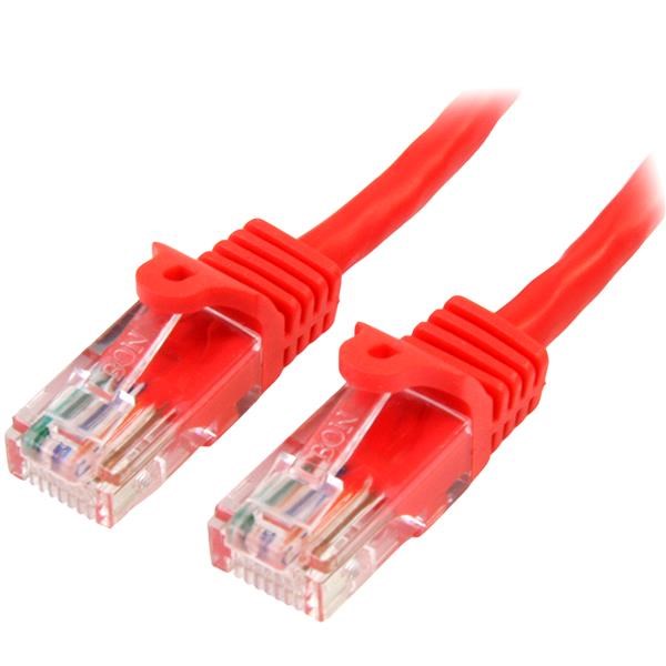 StarTech 7m Red Cat5e / Cat 5 Snagless Ethernet Patch Cable 7 m(45PAT7MRD) - 1