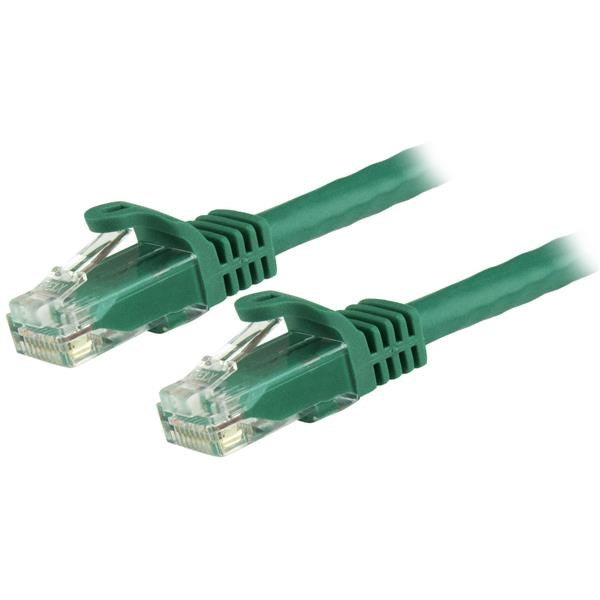 StarTech CAT6 Ethernet Cable 15m Green 650MHz 100W Snagless Patch Cord(N6PATC15MGN) - 1