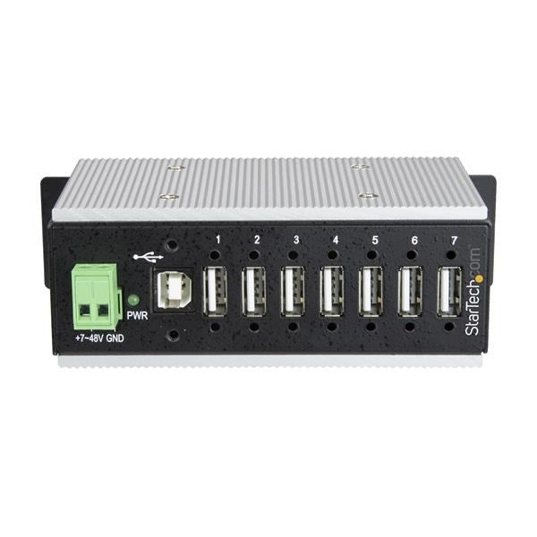 StarTech 7 Port USB 2.0 Hub -  Metal/Industrial - Extended Temp/ESD(HB20A7AME) - 2