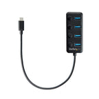 StarTech 4 Port USB C Hub 5Gbps - 4x USB-A 3.0 - On/Off Port Switches(HB30C4AIB) - 1