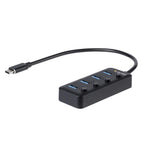 StarTech 4 Port USB C Hub 5Gbps - 4x USB-A 3.0 - On/Off Port Switches(HB30C4AIB) - 2