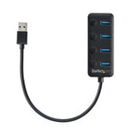 StarTech 4 Port USB 3.0 Hub 5Gbps - 4x USB-A - On/Off Port Switches(HB30A4AIB) - 1
