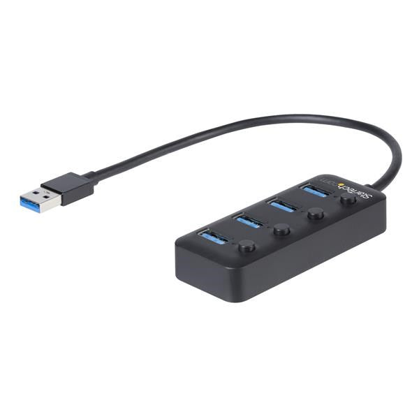 StarTech 4 Port USB 3.0 Hub 5Gbps - 4x USB-A - On/Off Port Switches(HB30A4AIB) - 2
