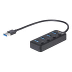 StarTech 4 Port USB 3.0 Hub 5Gbps - 4x USB-A - On/Off Port Switches(HB30A4AIB) - 2