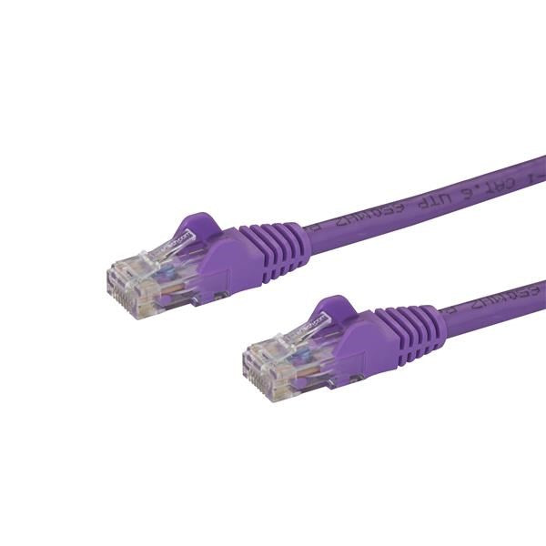 StarTech CAT6 Ethernet Cable 50cm Purple 650MHz Snagless Patch Cord(N6PATC50CMPL) - 1