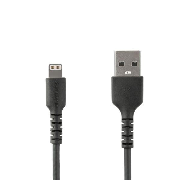 StarTech 6ft/2m Durable USB-A to Lightning Cable MFi Certified, Black(RUSBLTMM2MB) - 1