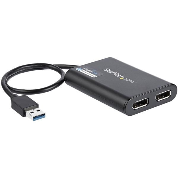 StarTech USB 3.0 to Dual DisplayPort Adapter - 4K 60Hz DP Graphics Card(USB32DP24K60) - 1