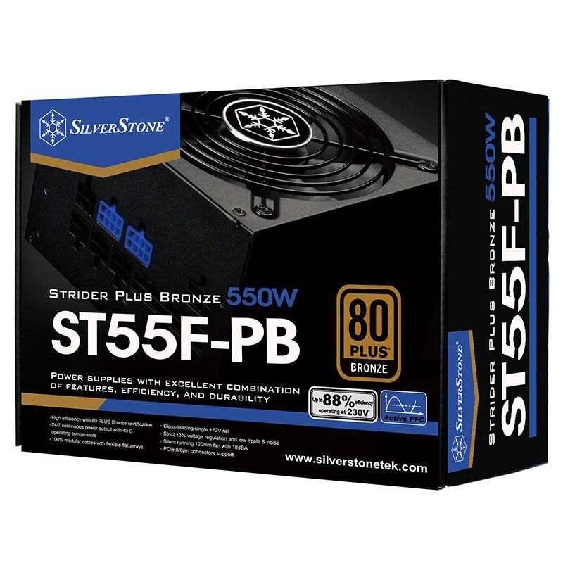 SilverStone Strider ST55F-PB 550W 80 Plus Bronze Fully Modular Power Supply(SST-ST55F-PB) - 9