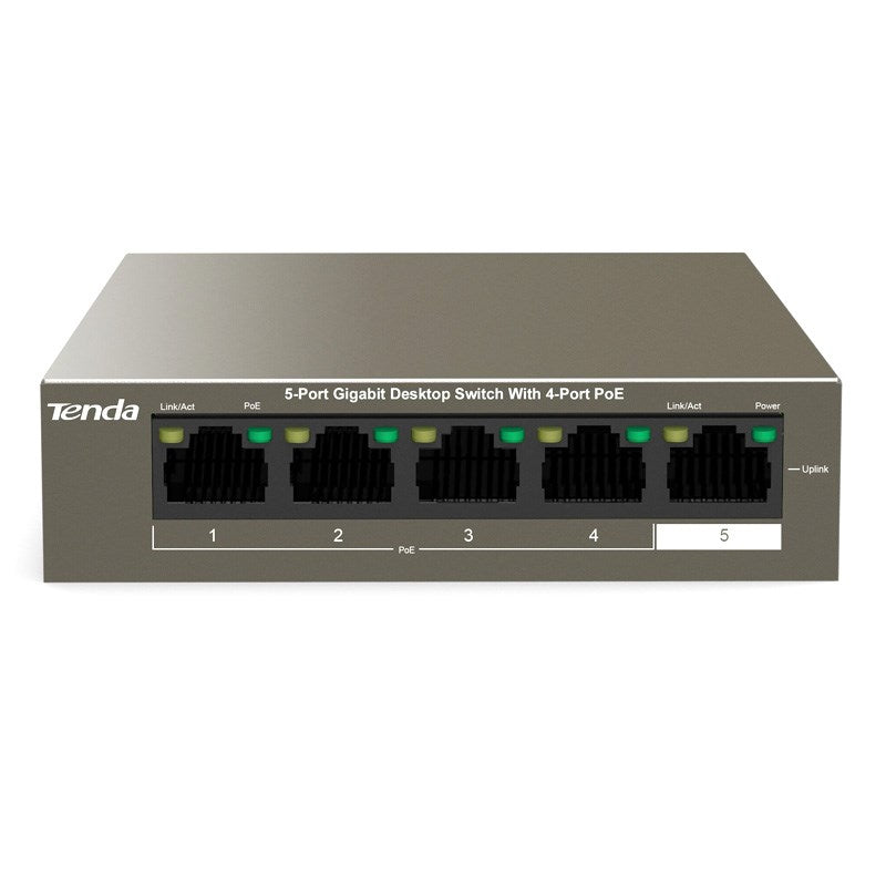 Tenda TEG1105P-4-63W 5-Port Gigabit Unmanaged Ethernet Switch with 4-Port PoE(TEG1105P-4-63W) - 1