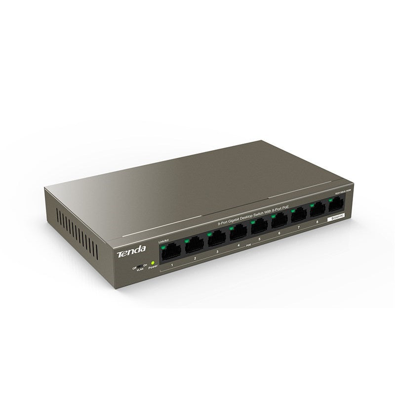 Tenda TEG1109P-8-102W 9-Port Gigabit Unmanaged Ethernet Switch with 8-Port PoE(TEG1109P-8-102W) - 3