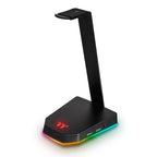 Thermaltake E1 RGB Gaming Headset Stand with 2 x USB3.0 Hub & Audio Port(GEA-TTP-THSBLK-06) - 2