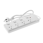 Moki Powerboard 4 Socket + Individual Switches Surge Protected Powerboard