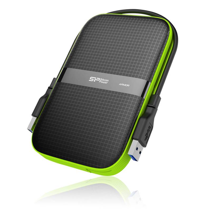 Silicon Power Vault A60 1TB 2.5" USB 3.0 Rugged Portable Hard Drive - Black(SZ010TBPHDA60S3KAU) - 2
