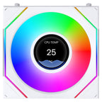 Lian Li UNI FAN SL Infinity LCD Flex Wireless Reverse Blade 120mm ARGB White Fan -