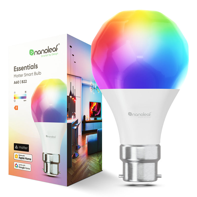 Nanoleaf Essentials Matter Smart Bulb B22 - Bayonet Fitting(NF080B02-1A19B) - 2