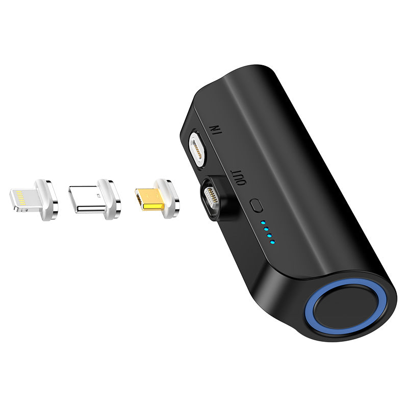 Choetech B660-BK 3000mAh Mini Power Bank with 3 Magnetic Connectors - Black(B660-BK) - 1