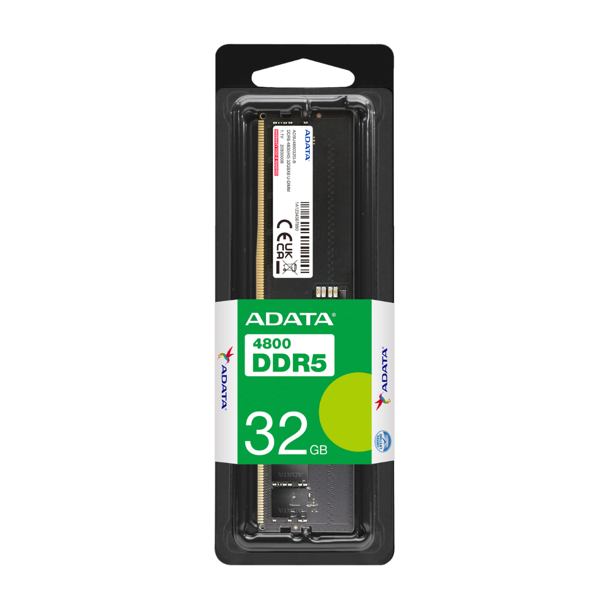ADATA Premier 32GB (1x32GB) DDR5 4800MHz CL40 Desktop Memory(AD5U480032G-S) - 1