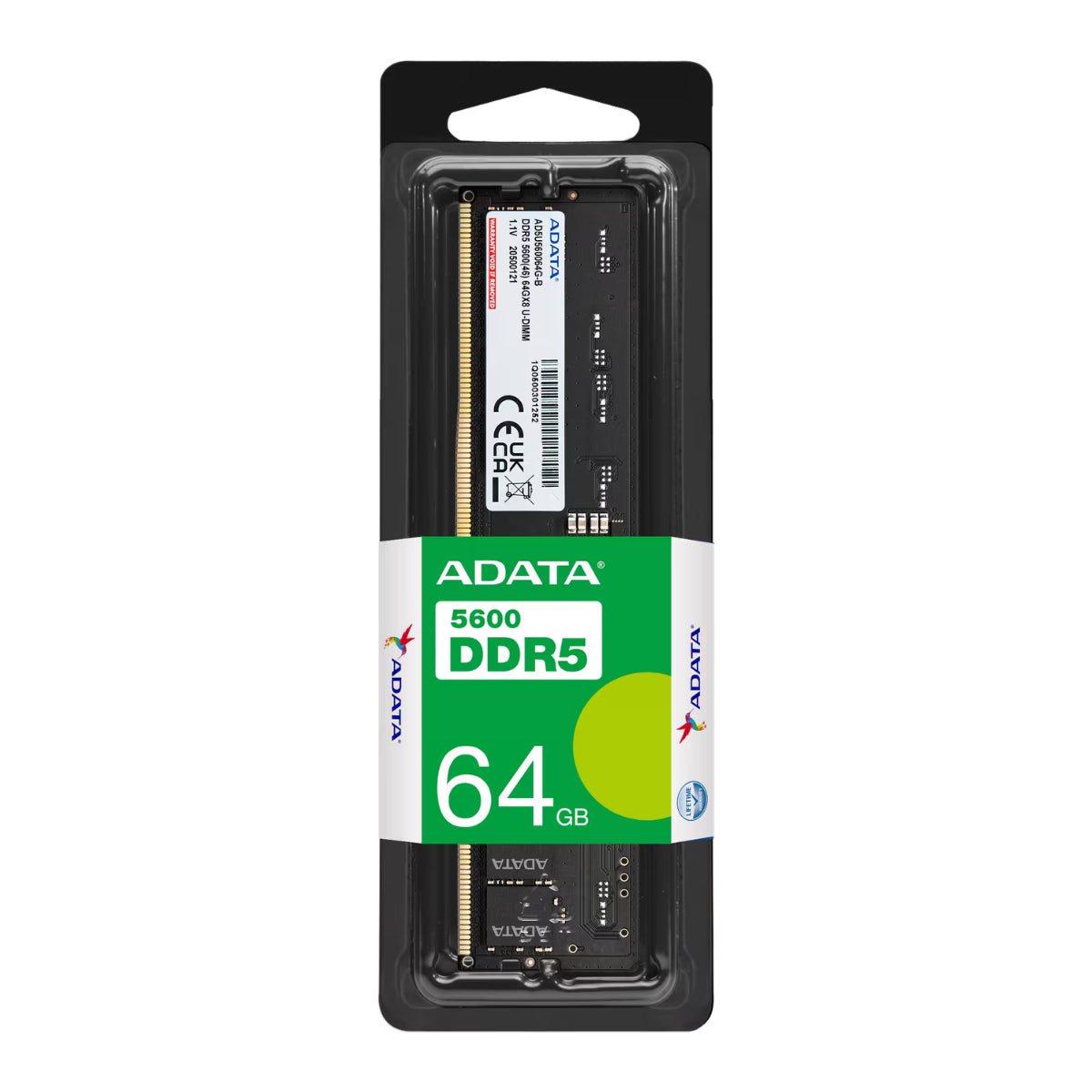 ADATA Premier 64GB (1x64GB) DDR5 5600MHz CL46 Desktop Memory(AD5U560064G-S) - 1