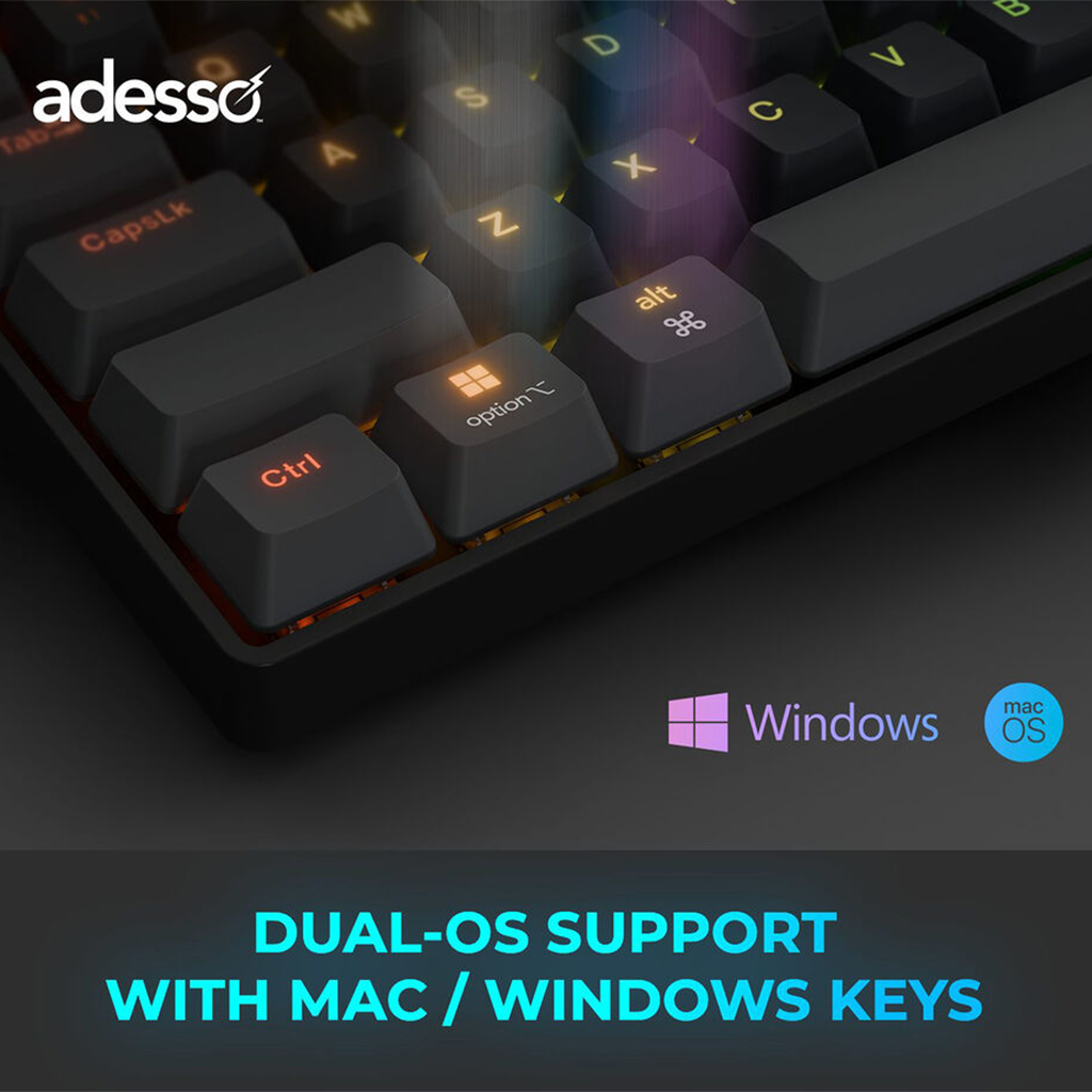Adesso EasyTouch 1000 Wireless RGB Mini Mechanical Keyboard(EASYTOUCH 1000) - 2