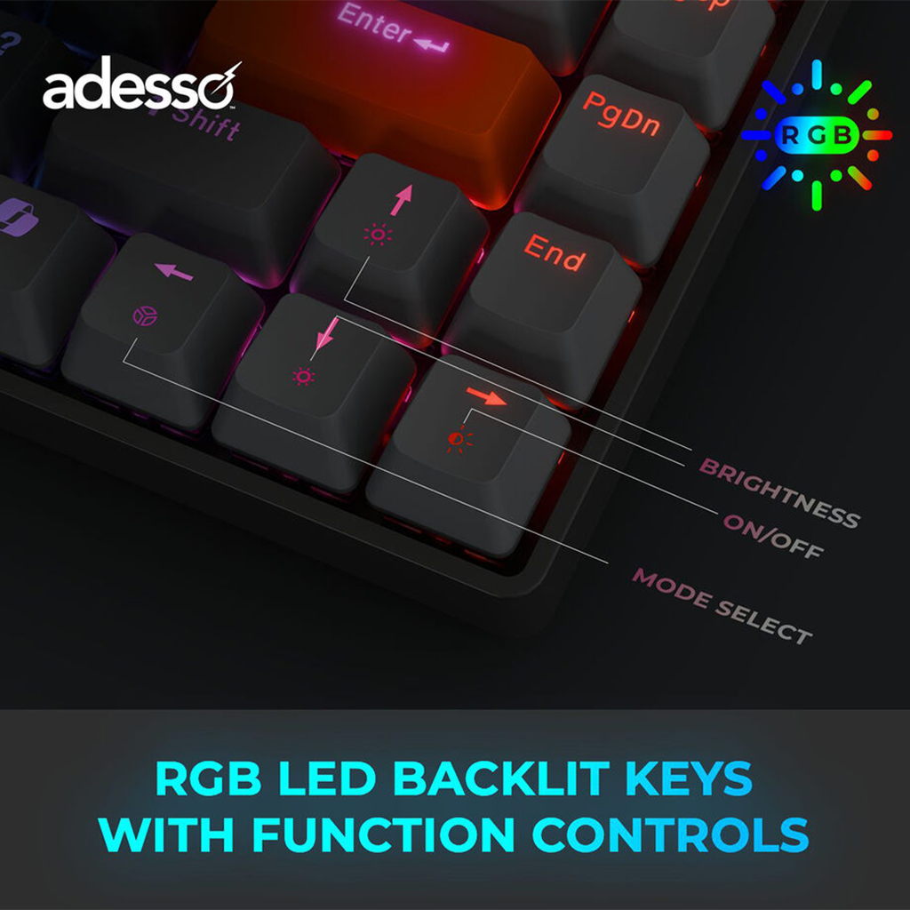 Adesso EasyTouch 1000 Wireless RGB Mini Mechanical Keyboard(EASYTOUCH 1000) - 3