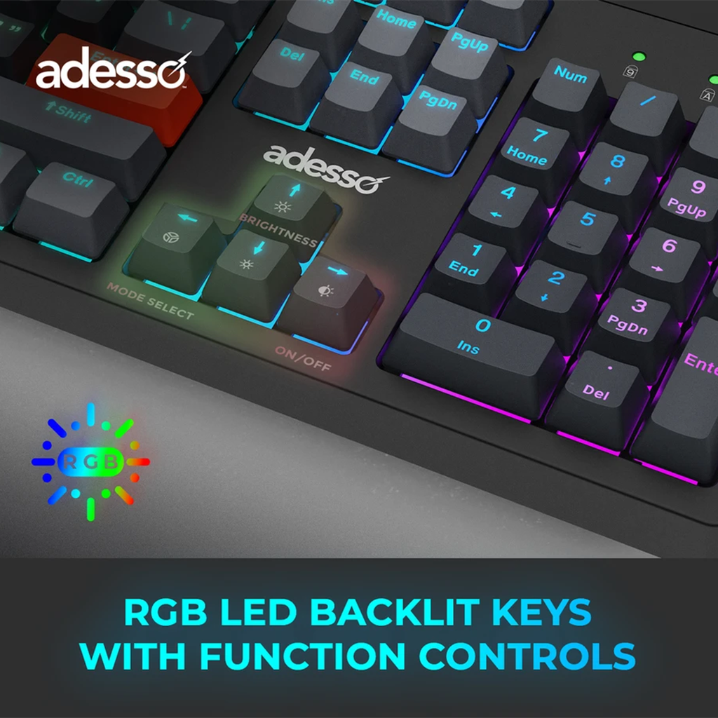 Adesso EasyTouch 1300 Wireless RGB Full-Sized Mechanical Keyboard(EASYTOUCH 1300) - 3