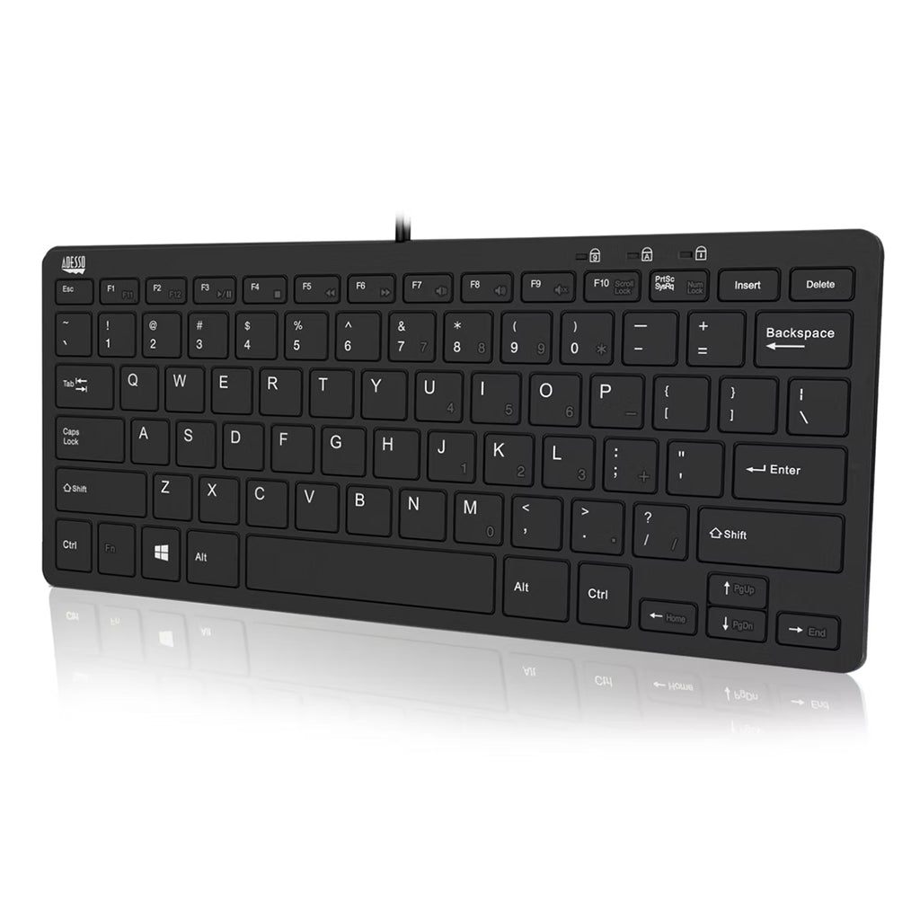 Adesso Mini Wired Keyboard with 2-Port USB HUB(AKB-510HB) - 2