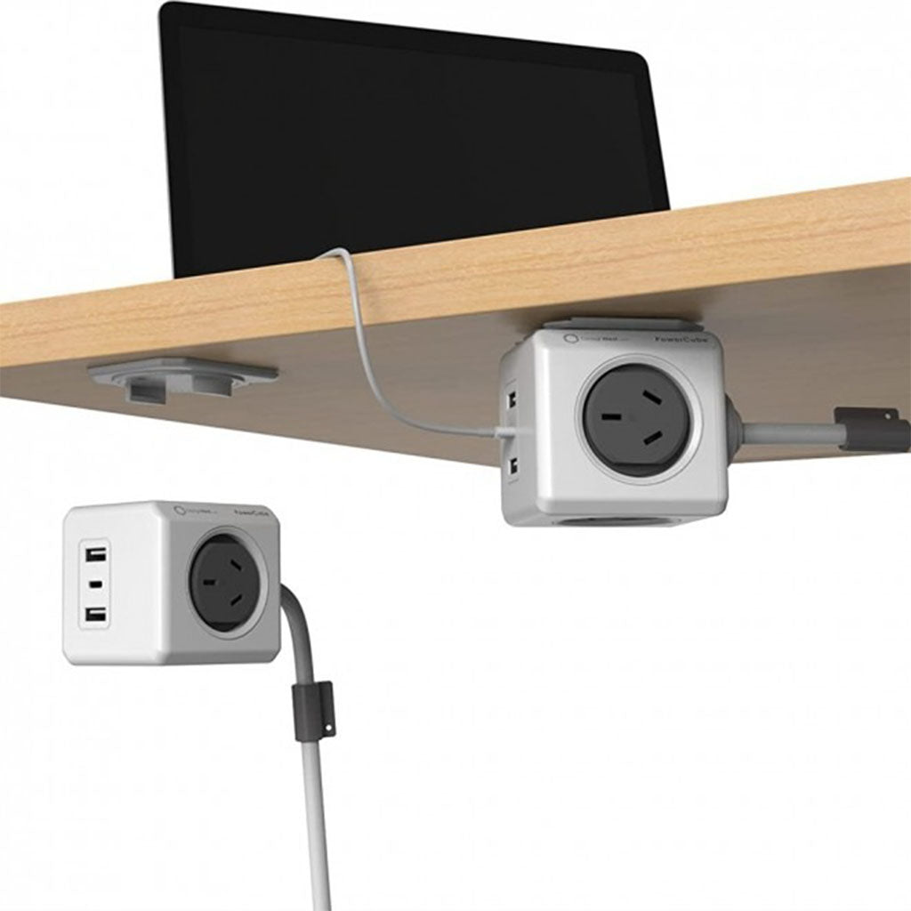 Allocacoc PowerCube 1.5m Extended USB - 4 Outlets 2 USB-A + 1 USB-C PD 20W w/ Surge - Grey(ELEALL11407GY) - 2