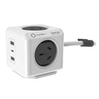 Allocacoc PowerCube 1.5m Extended USB - 4 Outlets 2 USB-A + 1 USB-C PD 20W w/ Surge - Grey(ELEALL11407GY) - 1