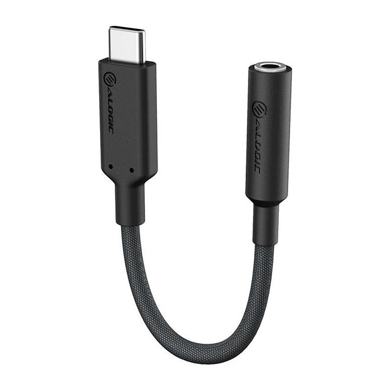 Alogic Elements Pro 10cm USB-C to 3.5mm Audio Adapter - Black(ELPC35A-BK) - 1