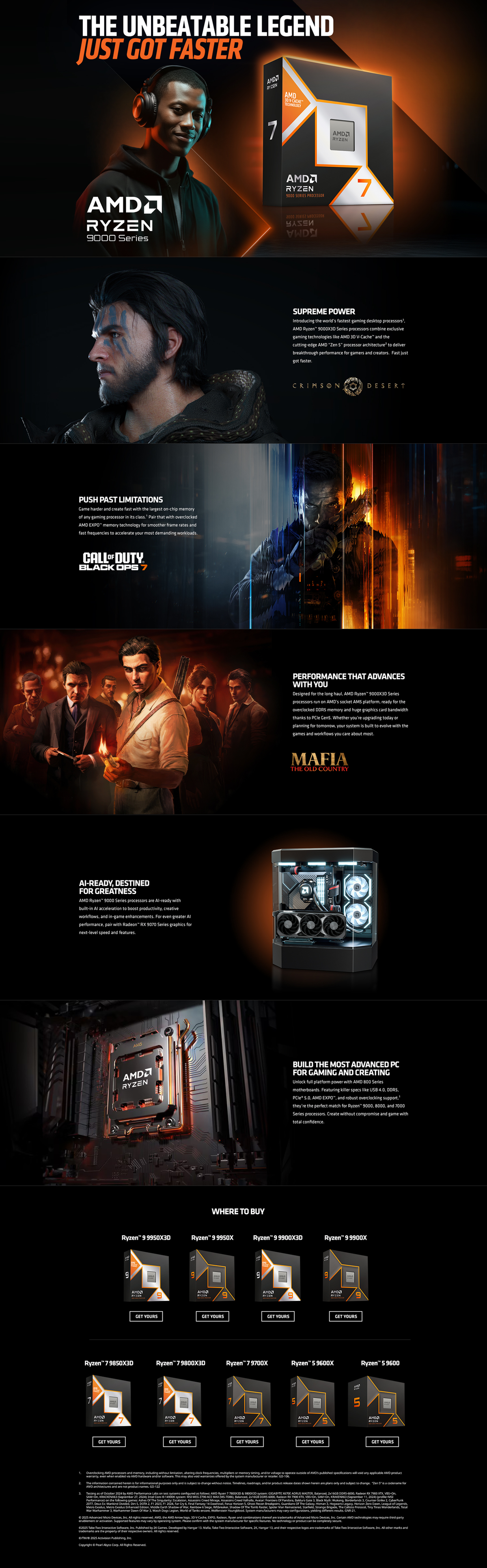 amd ryzen  Ryzen 9850X3D Launch Landingpage crp